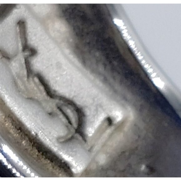 Pre-owned YSL YVES SAINT LAURENT Sterling Silver and Blue crystals ring.-7.5 - Picture 6 of 9